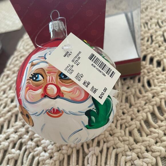 Dillards Trimmings Ornament blown glass Santa Claus - Picture 2 of 8